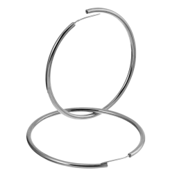 Créoles en argent rhodié diamètre 70 mm