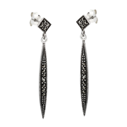 Boucles en argent vieilli et marcassite