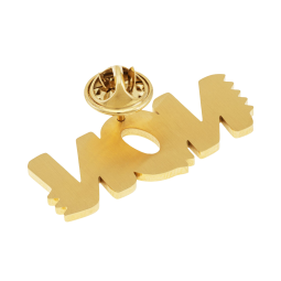 Pin's en acier doré et laque, NON