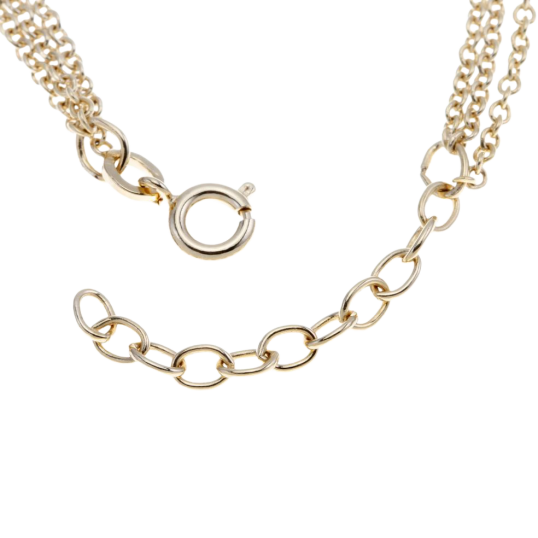 Chaine de cheville en plaqué or, triple chaine et perles synthétiques Chaine de cheville en plaqué or, triple chaine et perles synthétiques