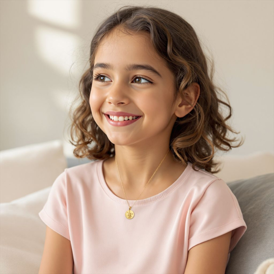 Médaille zodiaque en or jaune, poissons