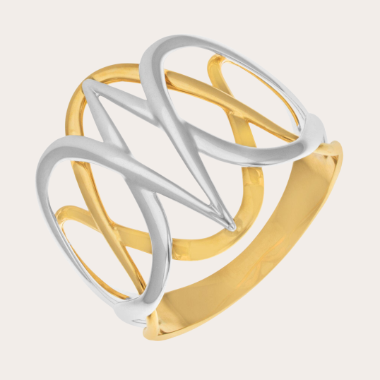 Bague en 2 ors ajourée