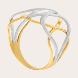 Bague en 2 ors ajourée