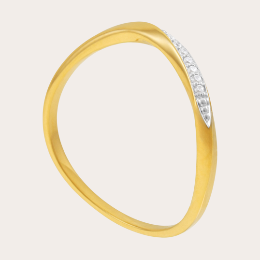Bague en or jaune et rhodié, diamants Bague en or jaune et rhodié, diamants