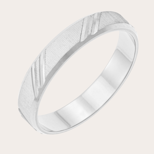 Alliance en palladium fantaisie striée, 4mm