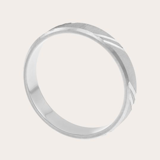 Alliance en palladium fantaisie striée, 4mm