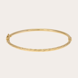 Bracelet jonc ouvrant torsadé en or jaune