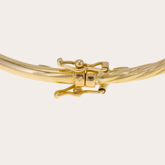Bracelet jonc ouvrant torsadé en or jaune