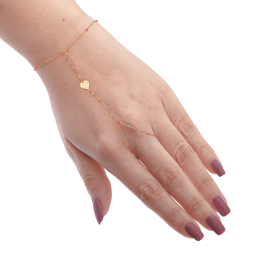 Bijou de main en argent doré et laque