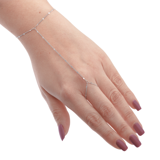 Bijou de main en argent rhodié