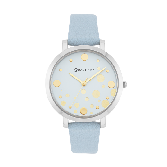 Montre femme, boite acier,  bracelet cuir et polyuréthane, verre minéral