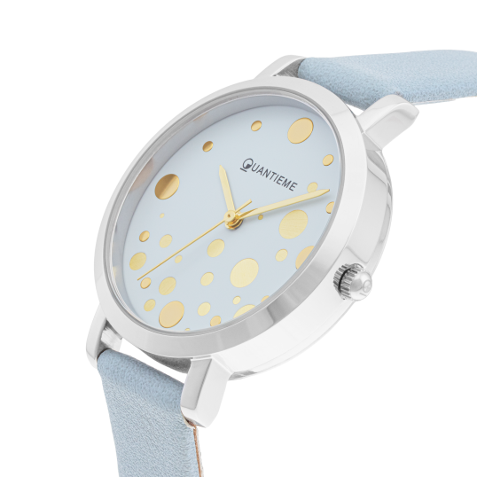 Montre femme, boite acier,  bracelet cuir et polyuréthane, verre minéral