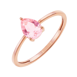 Bague en or rose et pierre synthétique