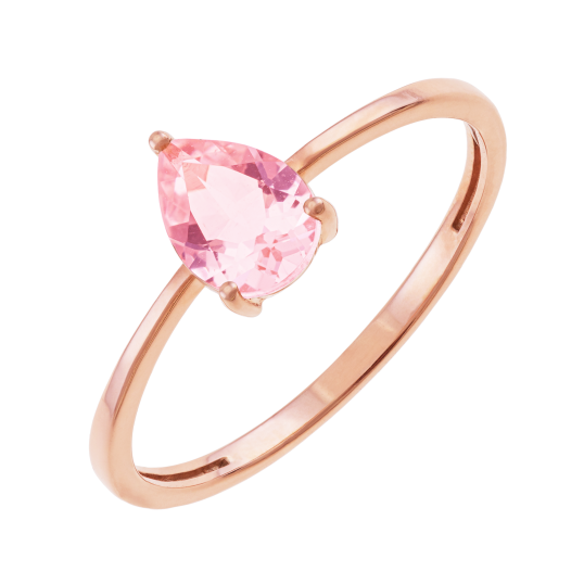 Bague en or rose et pierre synthétique