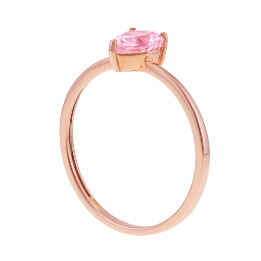 Bague en or rose et pierre synthétique