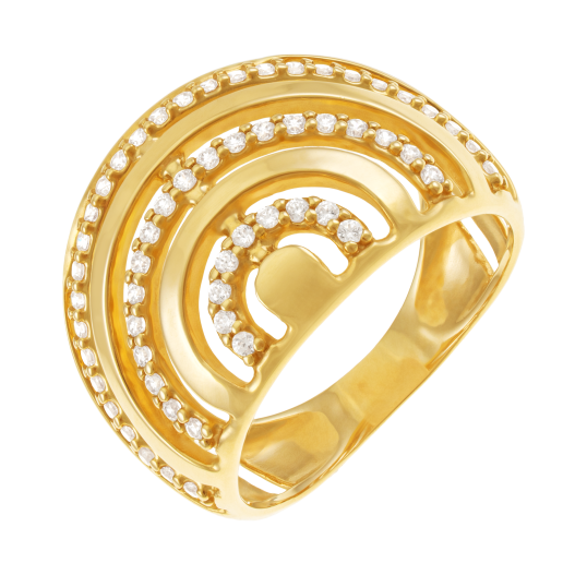 Bague en or jaune et diamants