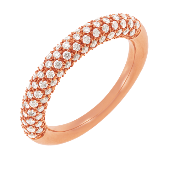 Bague en or rose et diamants