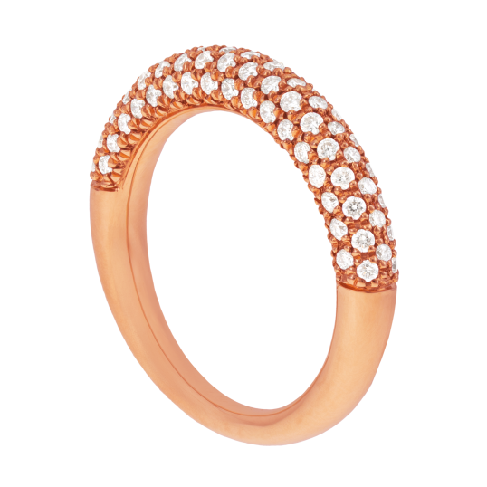 Bague en or rose et diamants