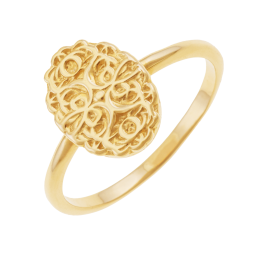 Bague en or jaune, texturée