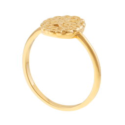 Bague en or jaune, texturée