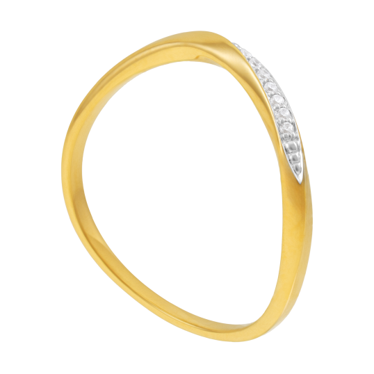 Bague en or jaune et rhodié, diamants