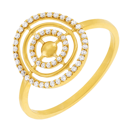 Bague en or jaune et oxydes de zirconium Bague en or jaune et oxydes de zirconium