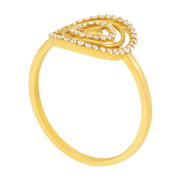 Bague en or jaune et oxydes de zirconium Bague en or jaune et oxydes de zirconium