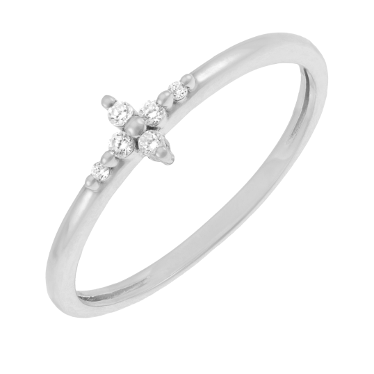 Bague en or gris et diamants