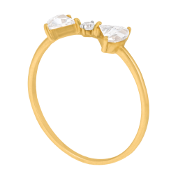 Bague en or jaune et oxydes de zirconium, noeud Bague en or jaune et oxydes de zirconium, noeud