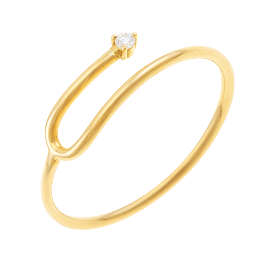 Bague en or jaune et diamant