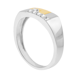 Chevalière en 2 ors et diamants