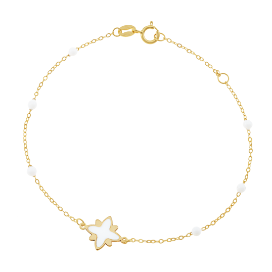 Bracelet en or jaune et laque