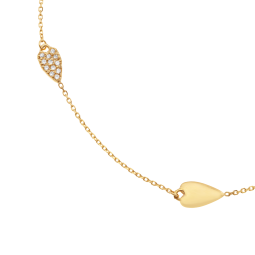 Bracelet en or jaune et oxydes de zirconium, coeurs