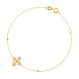 Bracelet en or jaune et oxydes de zirconium, croix