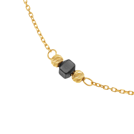 Bracelet en or jaune et hématites carrées