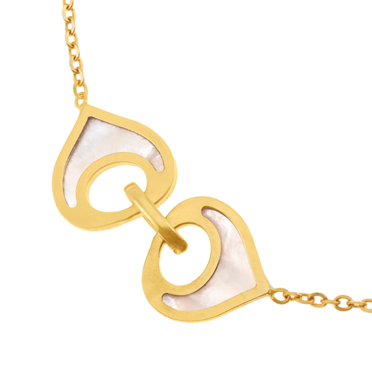 Bracelet en or jaune et double nacre