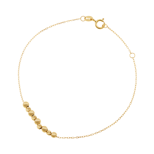 Bracelet en or jaune, boules