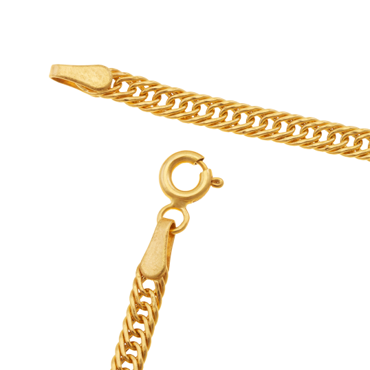 Bracelet en or jaune, maille gourmette diamantée