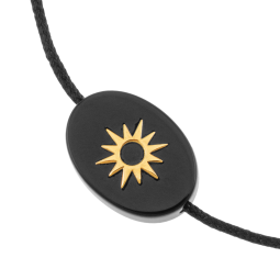 Bracelet cordon en or jaune et onyx, soleil Bracelet cordon en or jaune et onyx, soleil