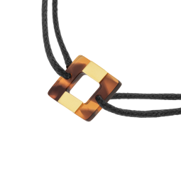 Bracelet cordon en or jaune et acétate, carré Bracelet cordon en or jaune et acétate, carré