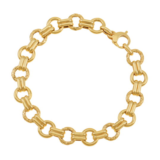 Bracelet en or jaune, maille fantaisie