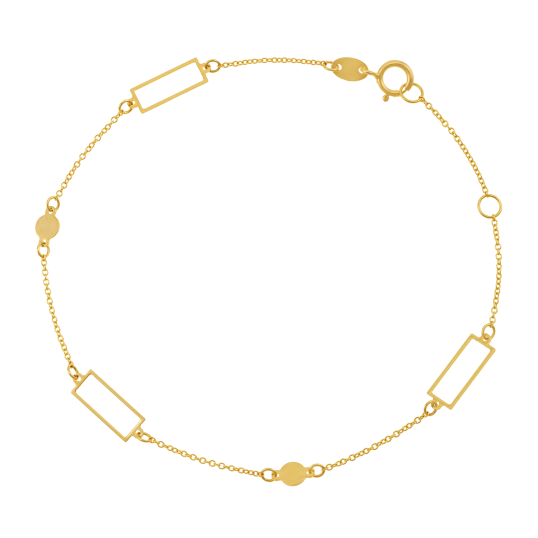 Bracelet en or jaune, rectangle