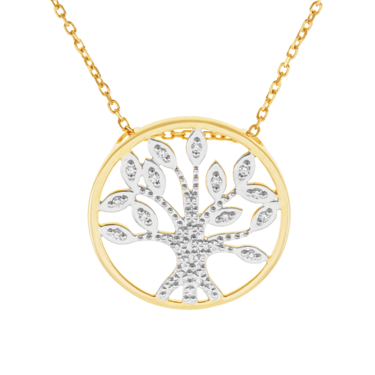 Collier en or jaune et rhodié, diamants