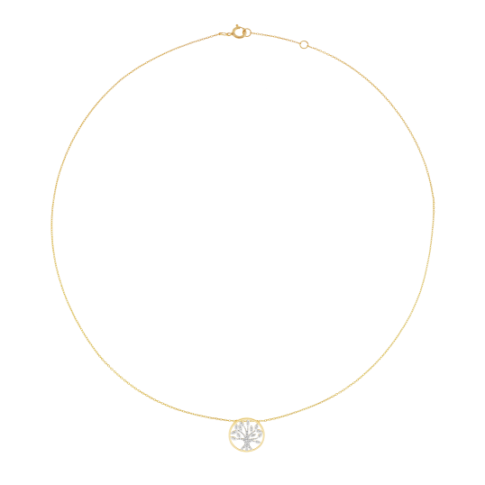 Collier en or jaune et rhodié, diamants