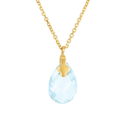 Collier en or jaune et oxyde de zirconium