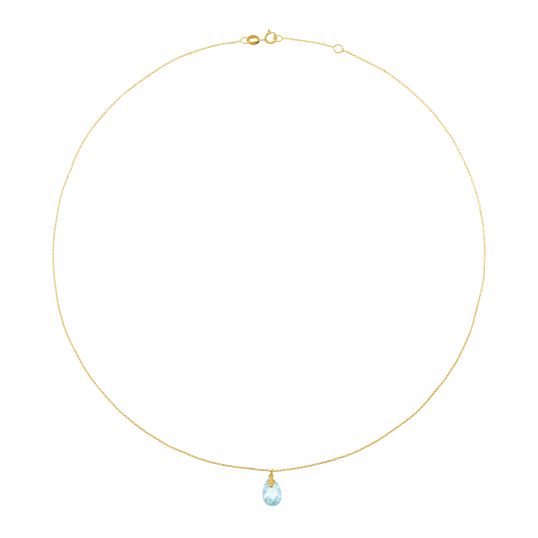 Collier en or jaune et oxyde de zirconium