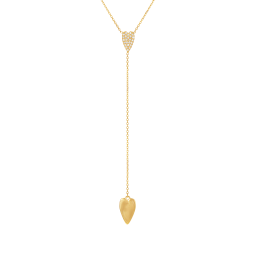 Collier en or jaune  et oxydes de zirconium, coeurs