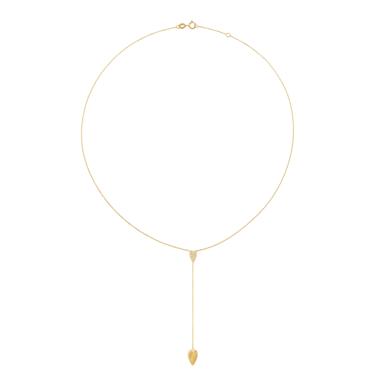 Collier en or jaune  et oxydes de zirconium, coeurs