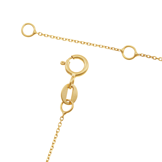 Collier en or jaune  et oxydes de zirconium, coeurs