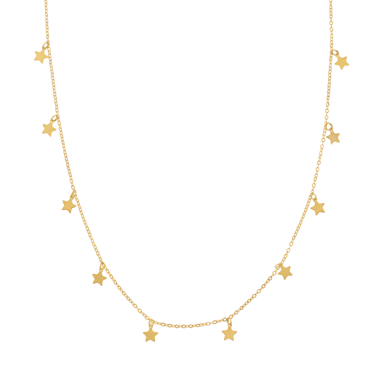Collier en or jaune, étoiles